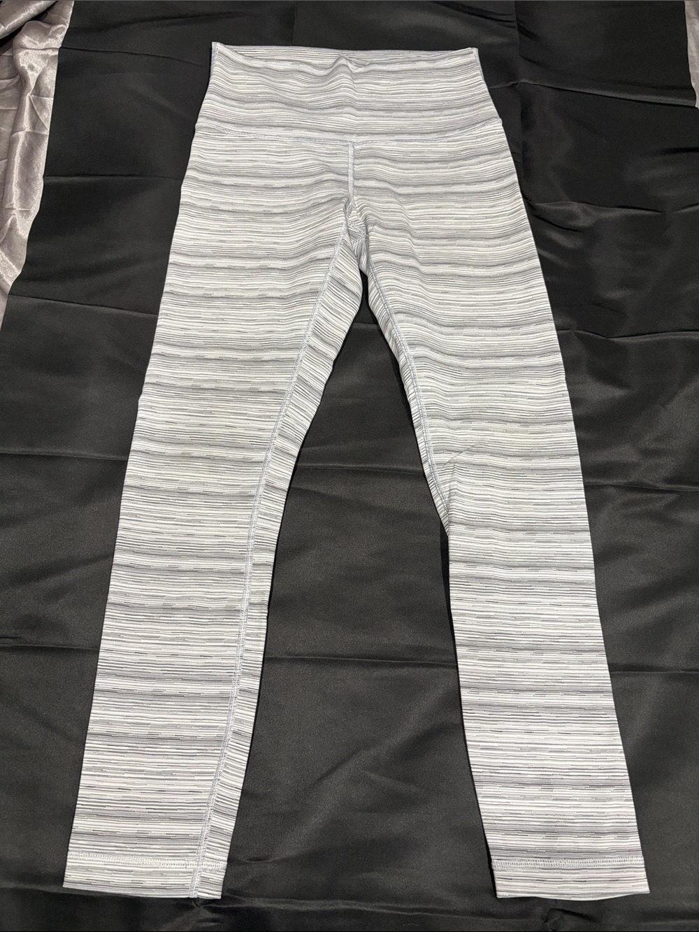 lululemon athletica Light Gray Striped High-Rise Leggings